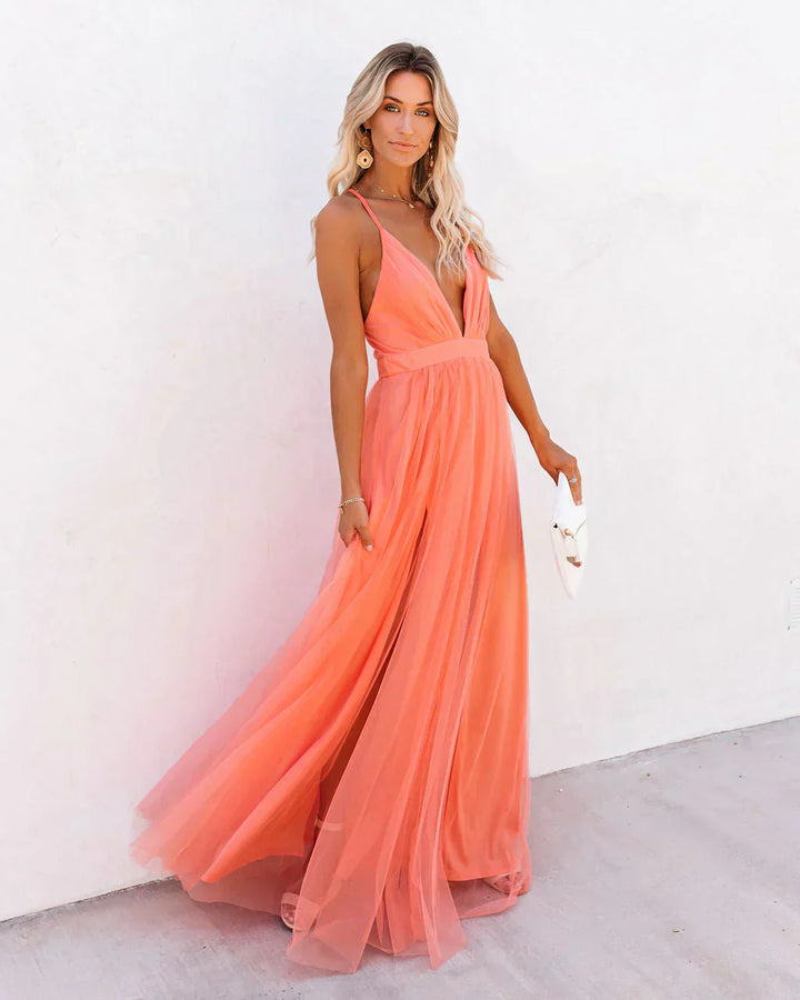 Rückenfreies Maxikleid Damen - Elegantes Sommerkleid kaufen-Luzern Mode
