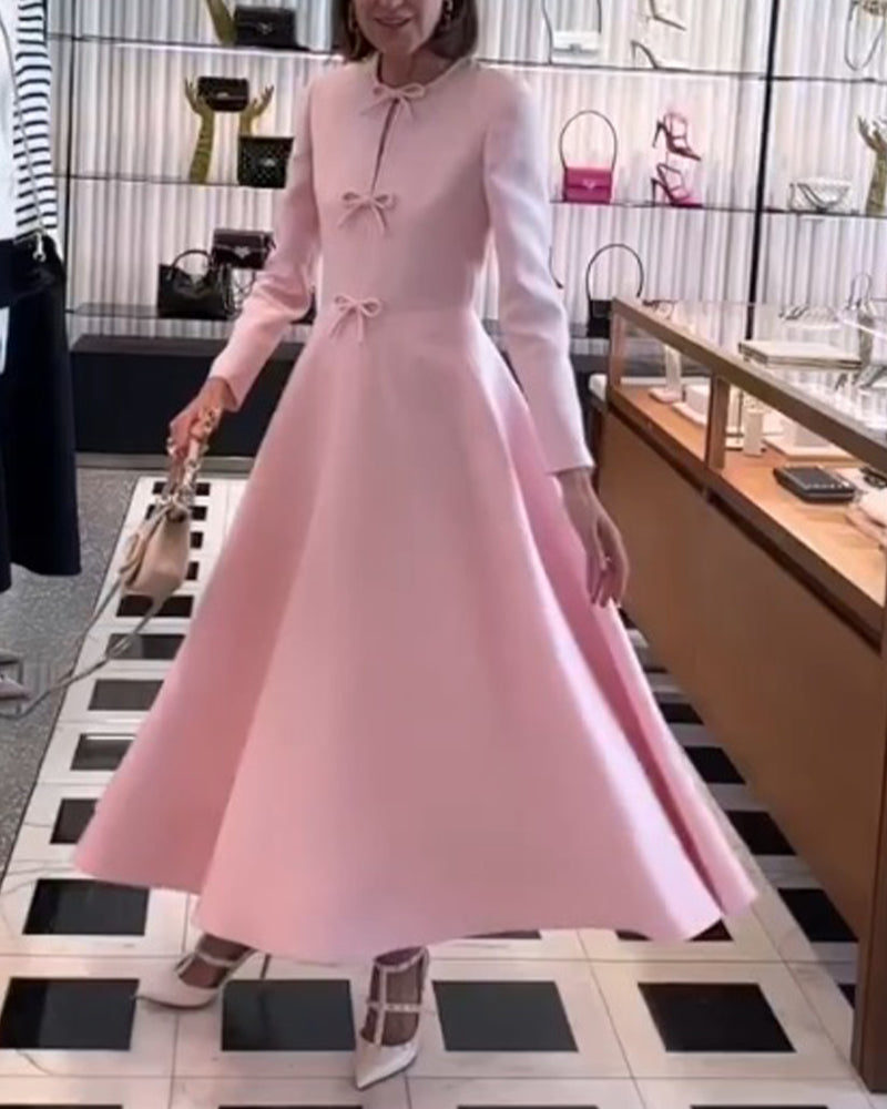 Elegantes Damenkleid mit Schleifen-Detail für besondere Anlässe-Luzern Mode