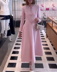 Elegantes Damenkleid mit Schleifen-Detail für besondere Anlässe-Luzern Mode