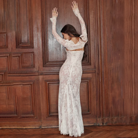 Elegantes Abendkleid mit Spitzenärmeln für Damen-Luzern Mode