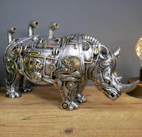 Tierskulptur | Steampunk Mechanisch Stilvoll Einzigartig Langlebig Auffällig-Nashorn-Luzern Mode