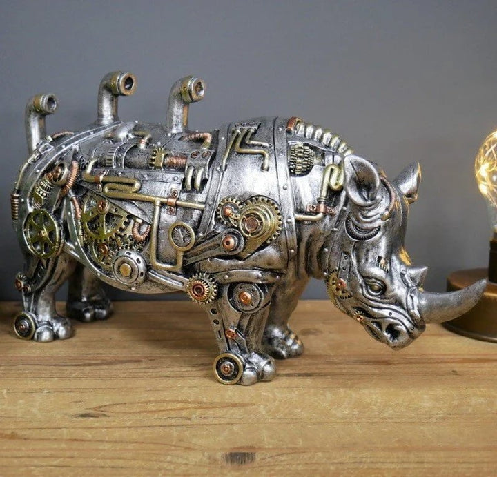 Tierskulptur | Steampunk Mechanisch Stilvoll Einzigartig Langlebig Auffällig-Nashorn-Luzern Mode