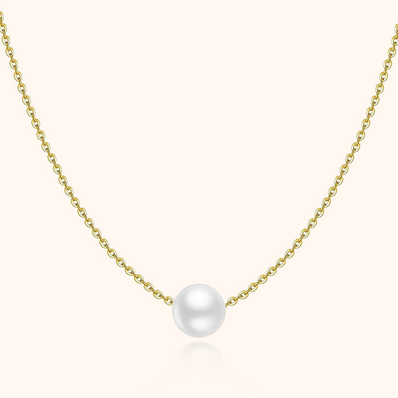 Damen-Perlenkette | Dezent Stilvoll Weiße Perle Einzigartig Langlebig-Gold-Luzern Mode