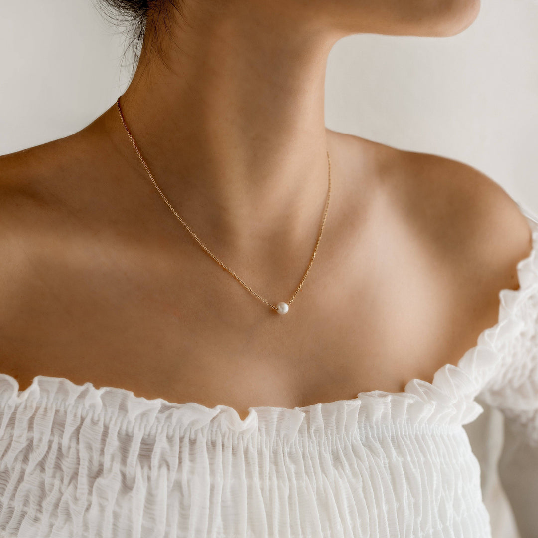 Damen-Perlenkette | Dezent Stilvoll Weiße Perle Einzigartig Langlebig-Luzern Mode
