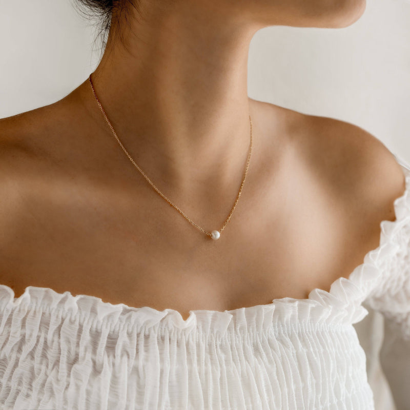 Damen-Perlenkette | Dezent Stilvoll Weiße Perle Einzigartig Langlebig-Luzern Mode