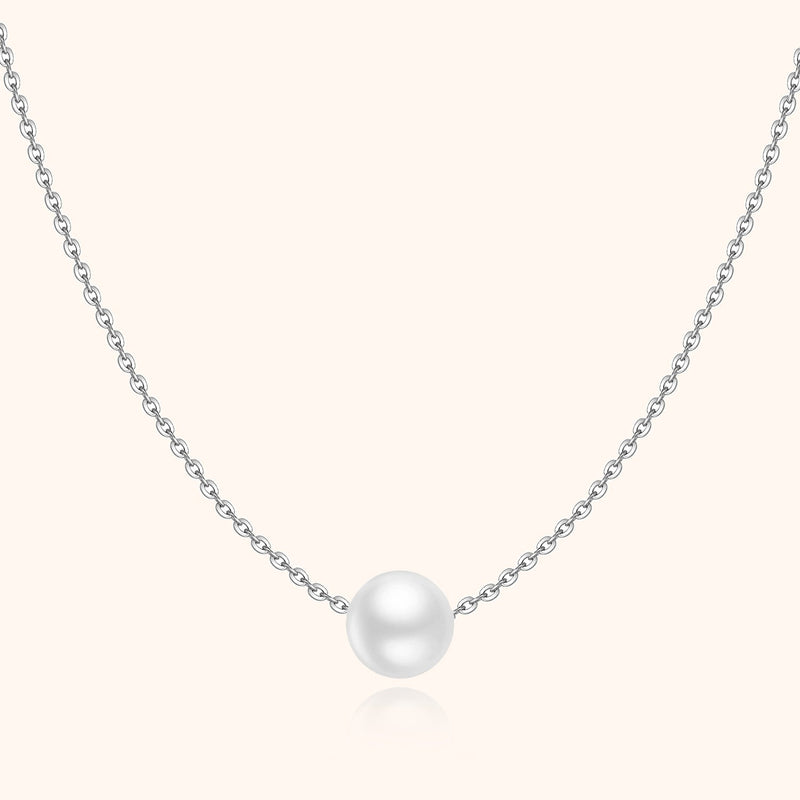 Damen-Perlenkette | Dezent Stilvoll Weiße Perle Einzigartig Langlebig-Silber-Luzern Mode