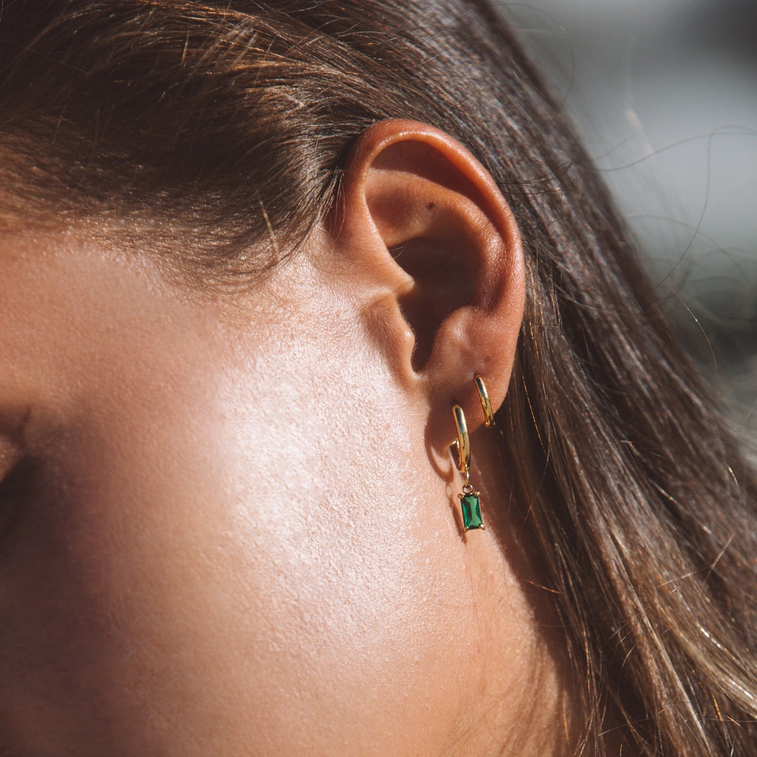Ohrringe für Damen | Gold | Grüner Stein | Klassisch | Stilvoll-Luzern Mode