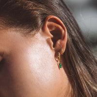 Ohrringe für Damen | Gold | Grüner Stein | Klassisch | Stilvoll-Luzern Mode