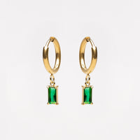 Ohrringe für Damen | Gold | Grüner Stein | Klassisch | Stilvoll-Luzern Mode