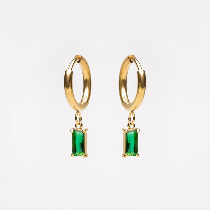 Ohrringe für Damen | Gold | Grüner Stein | Klassisch | Stilvoll-Luzern Mode