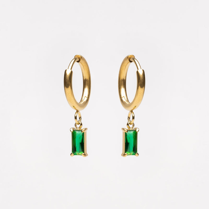 Ohrringe für Damen | Gold | Grüner Stein | Klassisch | Stilvoll-Luzern Mode