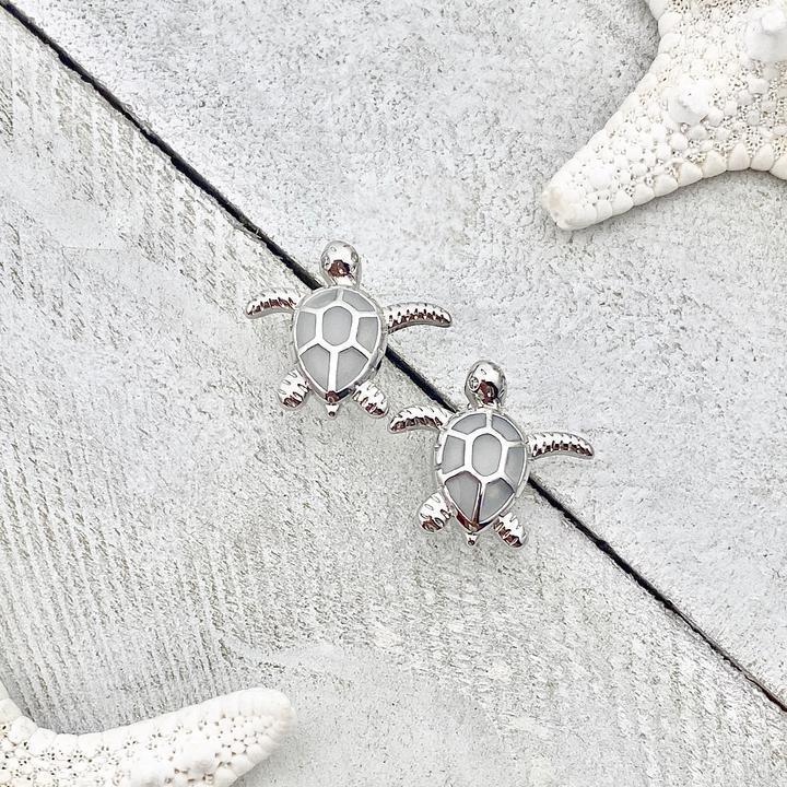 Ohrringe für Damen | Opal | Silber | Meeresschildkröte | Stilvoll-Weiß-Luzern Mode