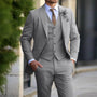 Herren Slim Fit Anzug Set mit Weste für Business und Hochzeit-Grau-XS-Luzern Mode
