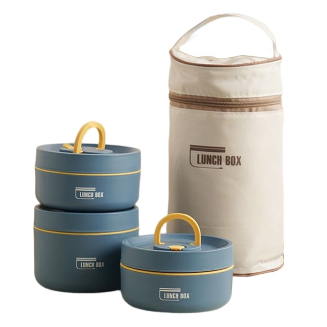 Lunchbox | Isoliertes Set Groß Klein Langlebig Vielseitig Auslaufsicher-Blau-2x Klein + Groß-Luzern Mode