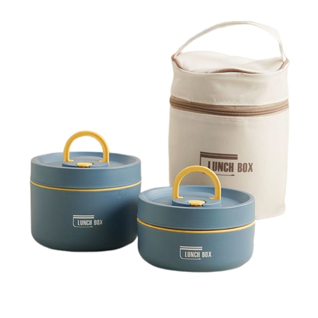 Lunchbox | Isoliertes Set Groß Klein Langlebig Vielseitig Auslaufsicher-Blau-Klein + Groß-Luzern Mode