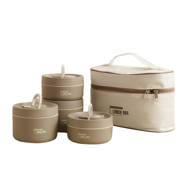 Lunchbox | Isoliertes Set Groß Klein Langlebig Vielseitig Auslaufsicher-Braun-2x Klein + 2x Groß-Luzern Mode