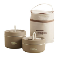 Lunchbox | Isoliertes Set Groß Klein Langlebig Vielseitig Auslaufsicher-Braun-Klein + Groß-Luzern Mode