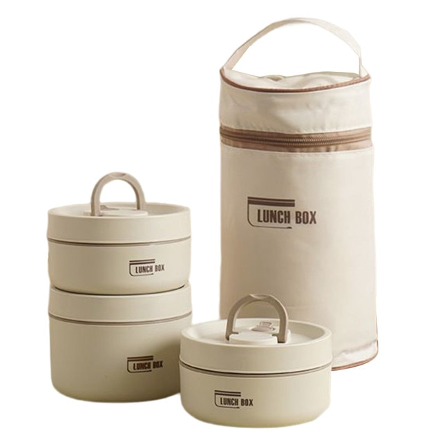 Lunchbox | Isoliertes Set Groß Klein Langlebig Vielseitig Auslaufsicher-Weiß-2x Klein + Groß-Luzern Mode