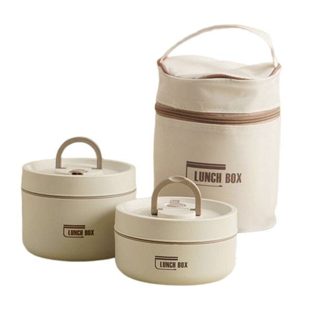 Lunchbox | Isoliertes Set Groß Klein Langlebig Vielseitig Auslaufsicher-Weiß-Klein + Groß-Luzern Mode