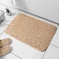 Badmatte | Rutschfester Memory Foam Geprägt Weich Nachhaltig Stylisch Struktur-Beige-Luzern Mode
