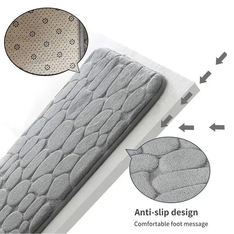 Badmatte | Rutschfester Memory Foam Geprägt Weich Nachhaltig Stylisch Struktur-Luzern Mode