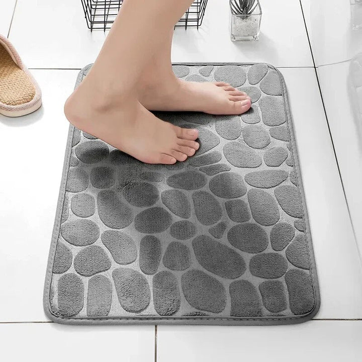 Badmatte | Rutschfester Memory Foam Geprägt Weich Nachhaltig Stylisch Struktur-Luzern Mode
