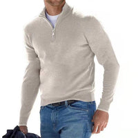 Herren Pullover mit Reißverschluss - Stilvoll und Bequem-Beige-S-Luzern Mode