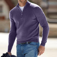 Herren Pullover mit Reißverschluss - Stilvoll und Bequem-Lila-S-Luzern Mode