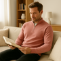 Herren Pullover mit Reißverschluss - Stilvoll und Bequem-Rosa-S-Luzern Mode