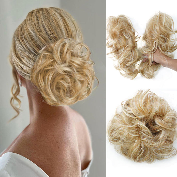 Messy Bun Clip-in | Seitenclip | Schnell | Synthetisch | Hitzebeständig-Blond-Luzern Mode