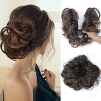 Messy Bun Clip-in | Seitenclip | Schnell | Synthetisch | Hitzebeständig-Braun-Luzern Mode