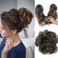 Messy Bun Clip-in | Seitenclip | Schnell | Synthetisch | Hitzebeständig-Braun Mix-Luzern Mode