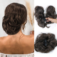 Messy Bun Clip-in | Seitenclip | Schnell | Synthetisch | Hitzebeständig-Dunkelbraun-Luzern Mode