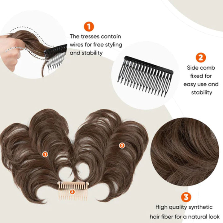 Messy Bun Clip-in | Seitenclip | Schnell | Synthetisch | Hitzebeständig-Luzern Mode