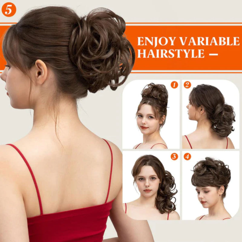Messy Bun Clip-in | Seitenclip | Schnell | Synthetisch | Hitzebeständig-Luzern Mode