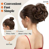 Messy Bun Clip-in | Seitenclip | Schnell | Synthetisch | Hitzebeständig-Luzern Mode