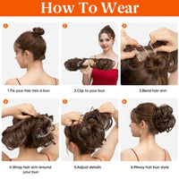 Messy Bun Clip-in | Seitenclip | Schnell | Synthetisch | Hitzebeständig-Luzern Mode