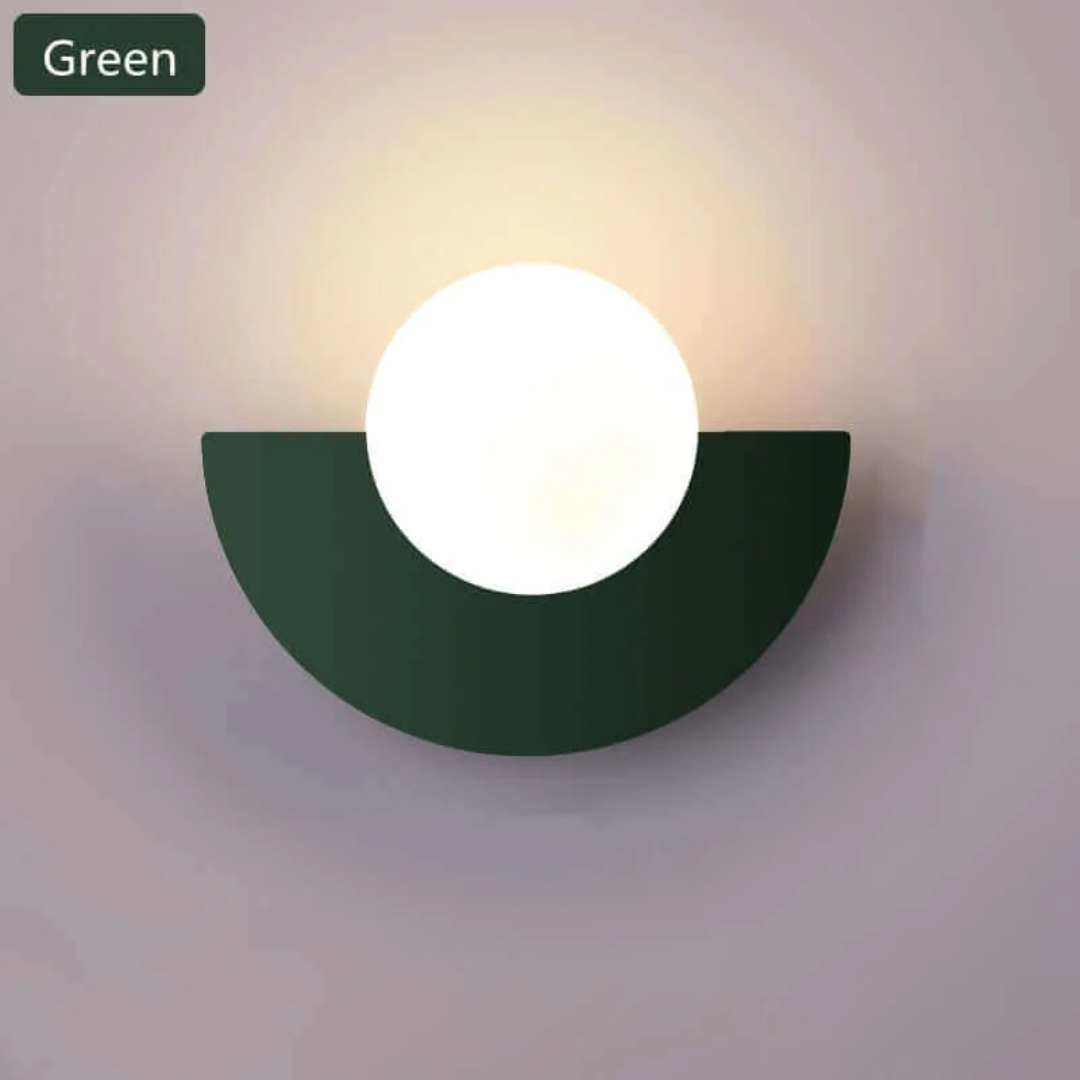 Wandlampe | Halbmond Nachhaltig Stilvoll Einzigartig LED Vielseitig Einfach-Grün-20 x 15 cm-Warmweiß (2700–3500 K)-Luzern Mode