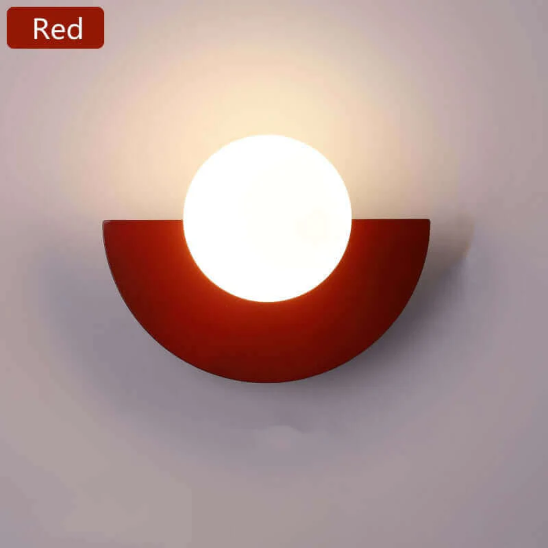 Wandlampe | Halbmond Nachhaltig Stilvoll Einzigartig LED Vielseitig Einfach-Rot-20 x 15 cm-Warmweiß (2700–3500 K)-Luzern Mode