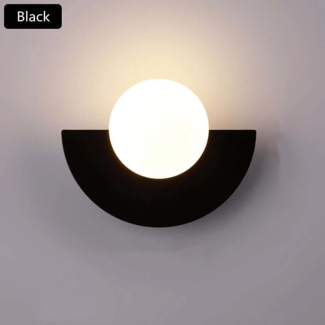 Wandlampe | Halbmond Nachhaltig Stilvoll Einzigartig LED Vielseitig Einfach-Schwarz-20 x 15 cm-Warmweiß (2700–3500 K)-Luzern Mode