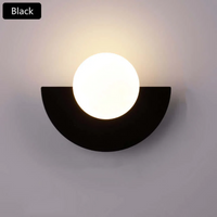 Wandlampe | Halbmond Nachhaltig Stilvoll Einzigartig LED Vielseitig Einfach-Schwarz-20 x 15 cm-Warmweiß (2700–3500 K)-Luzern Mode