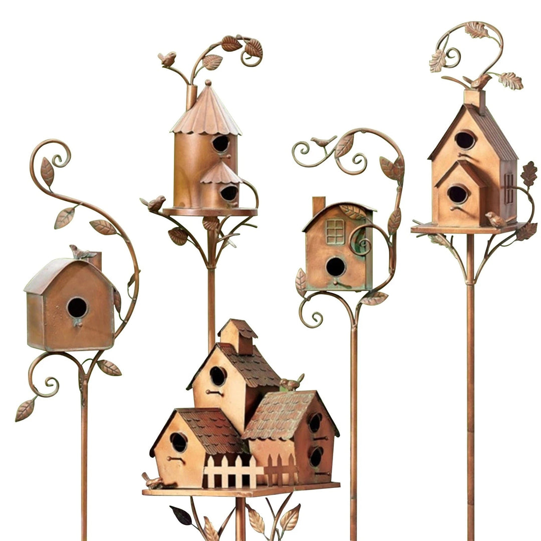 Vogelhaus | Gartenstecker Metall Künstlerisch Stilvoll Langlebig Dekorativ-Luzern Mode