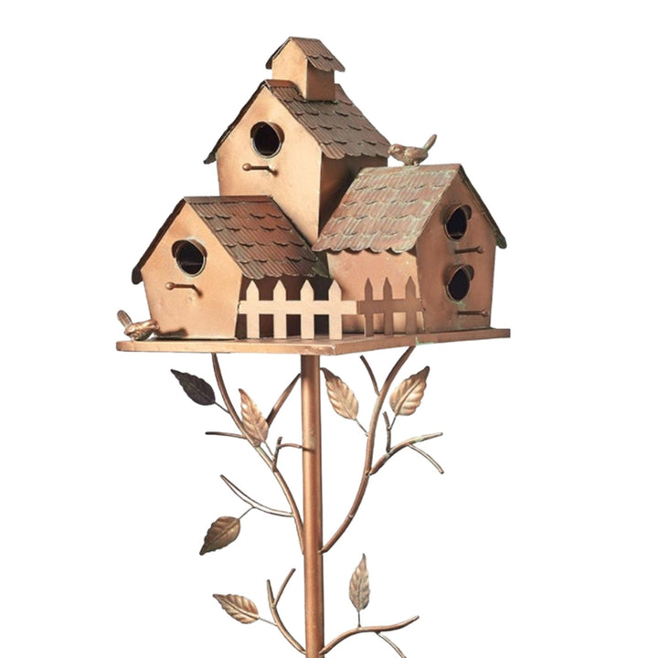 Vogelhaus | Gartenstecker Metall Künstlerisch Stilvoll Langlebig Dekorativ-Trio-Haus-Luzern Mode