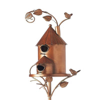 Vogelhaus | Gartenstecker Metall Künstlerisch Stilvoll Langlebig Dekorativ-Zylindrisches Haus-Luzern Mode