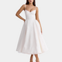 Elegantes Abendkleid mit Trägern und ausgestelltem Rock-Weiß-2XS-Luzern Mode