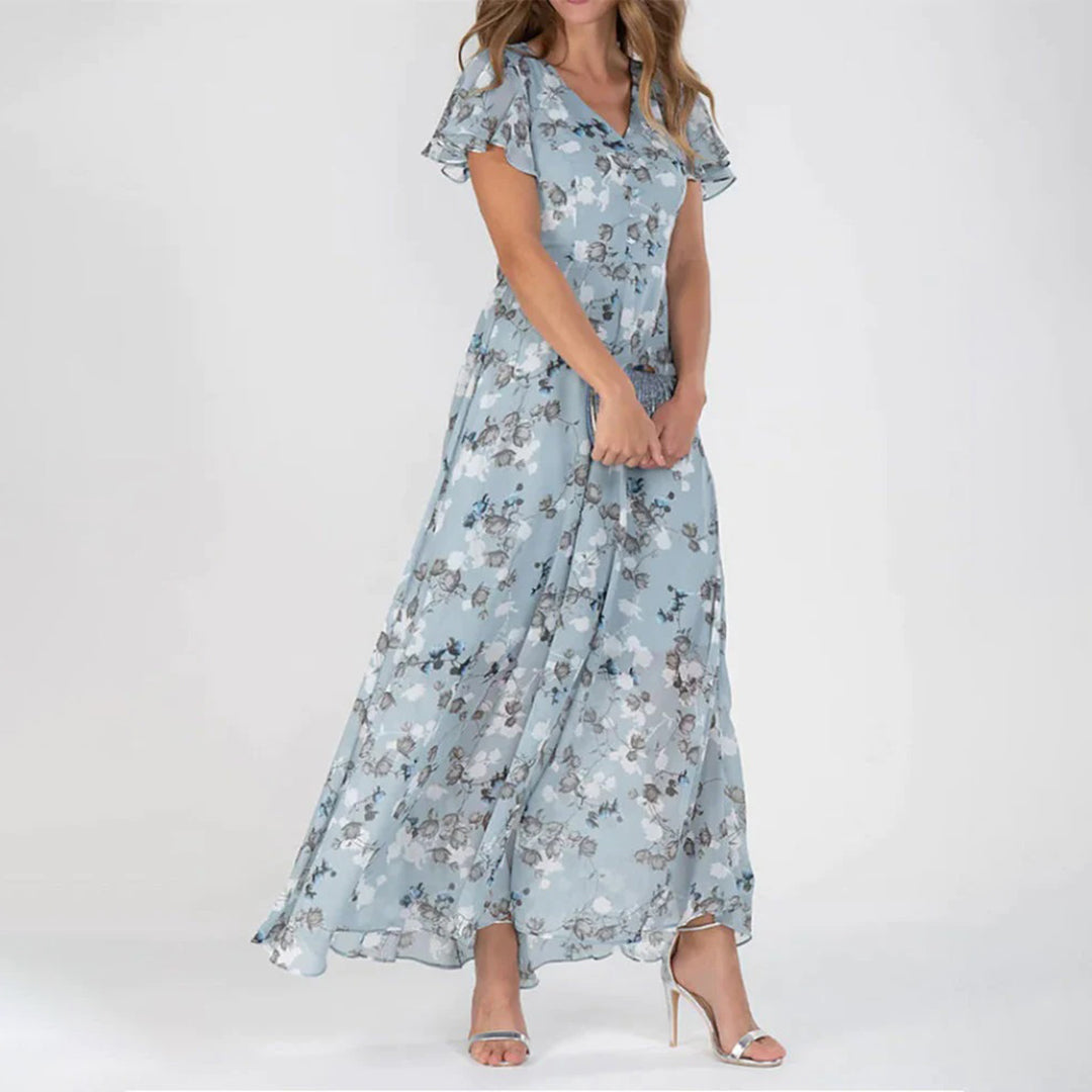 Elegantes Maxikleid mit Blumenmuster für Damen kaufen-Luzern Mode