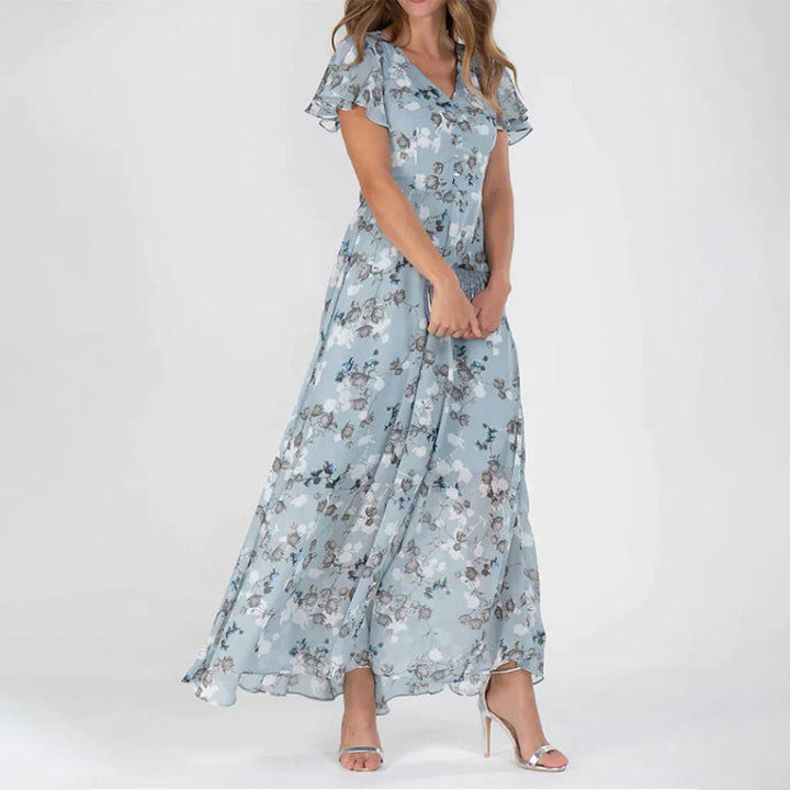 Elegantes Maxikleid mit Blumenmuster für Damen kaufen-Luzern Mode