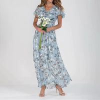Elegantes Maxikleid mit Blumenmuster für Damen kaufen-Himmelblau-XS-Luzern Mode