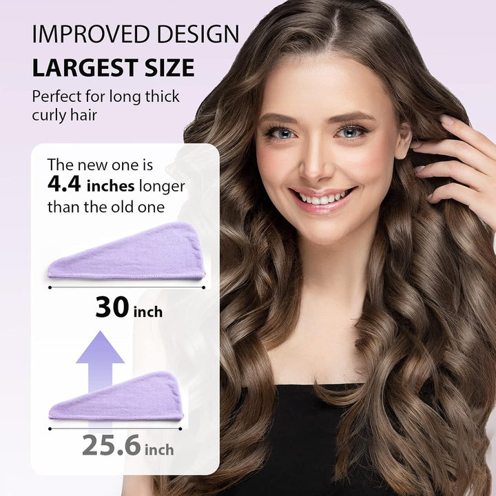 Haarhandtuch-Set | 3er Pack Mikrofaser Absorbierend Anti-Frizz Nachhaltig-Luzern Mode