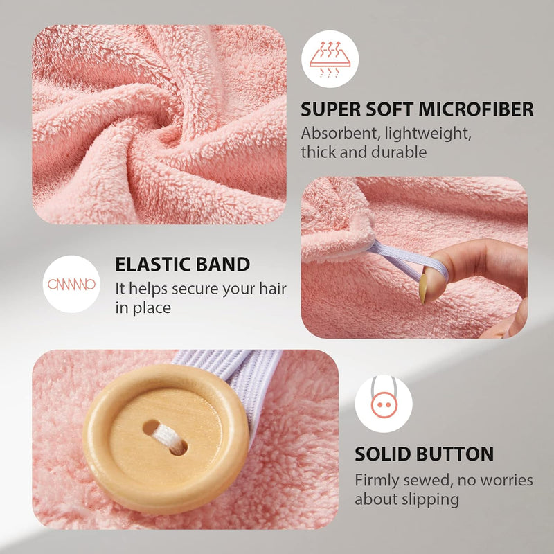 Haarhandtuch-Set | 3er Pack Mikrofaser Absorbierend Anti-Frizz Nachhaltig-Luzern Mode